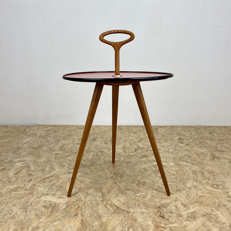 Table d'appoint vintage tripode ronde 1950
