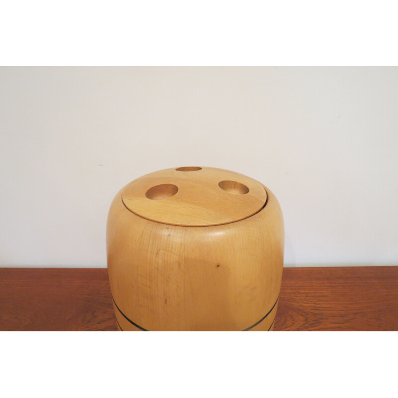 Danish ice bucket in beech, Richard NISSEN - 1960s