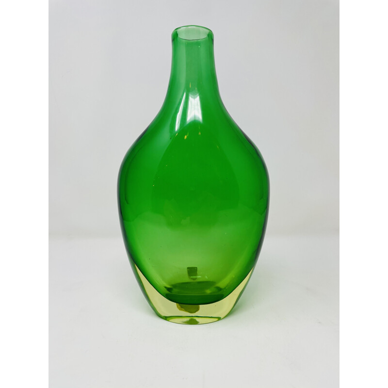 Vase vintage en verre de Murano par Flavio Poli pour Seguso Vetri d'Arte