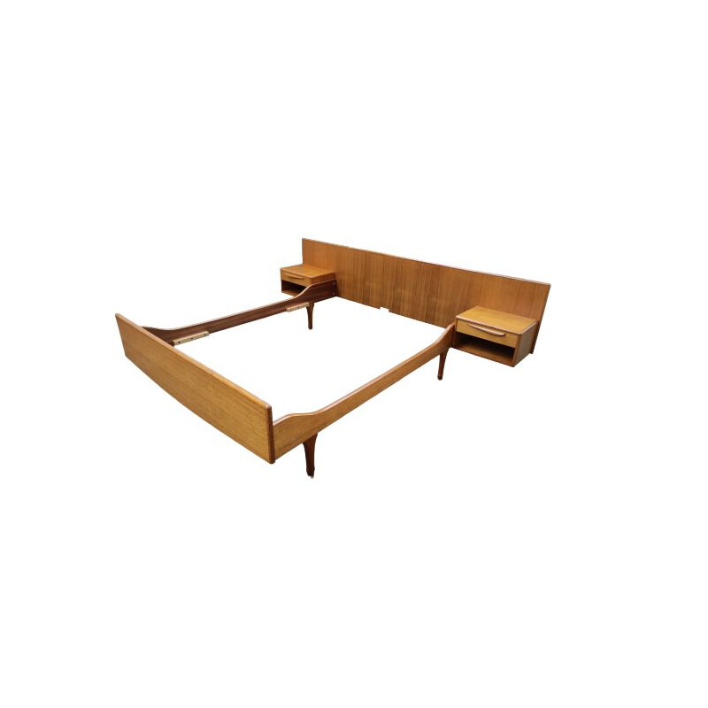 Vintage teak bed Scandinavian 1960