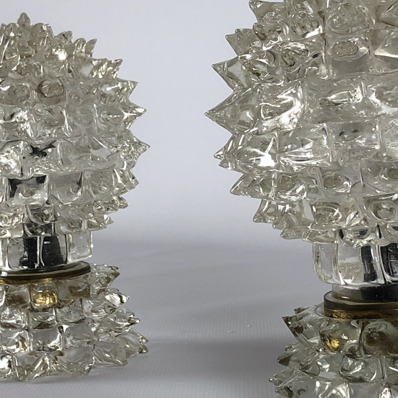 Pair of vintage table lamps Ercole Barovier, Italy 1940