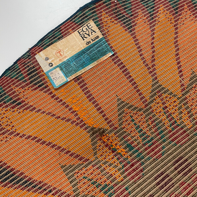Grand tapis vintage psychédélique à poils par Ege Taepper, Danemark 1970