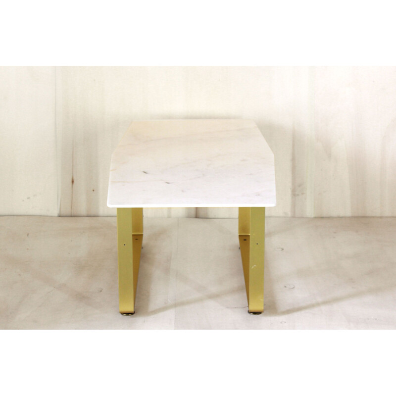 Vintage coffee table in marble and gilded iron structure 1970