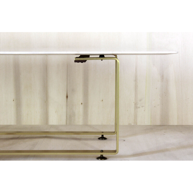 Vintage coffee table in marble and gilded iron structure 1970