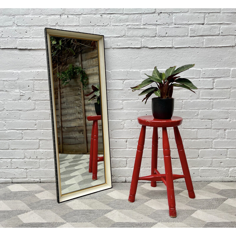 Vintage red wooden stool