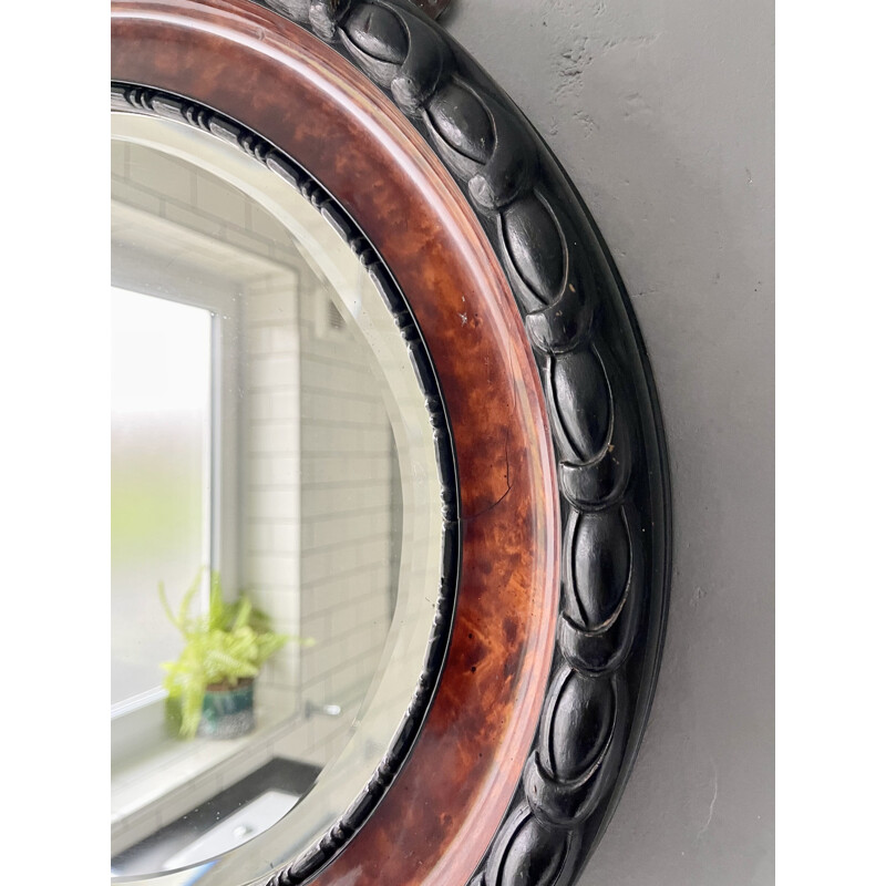 Vintage oval wall mirror with bevelled edge