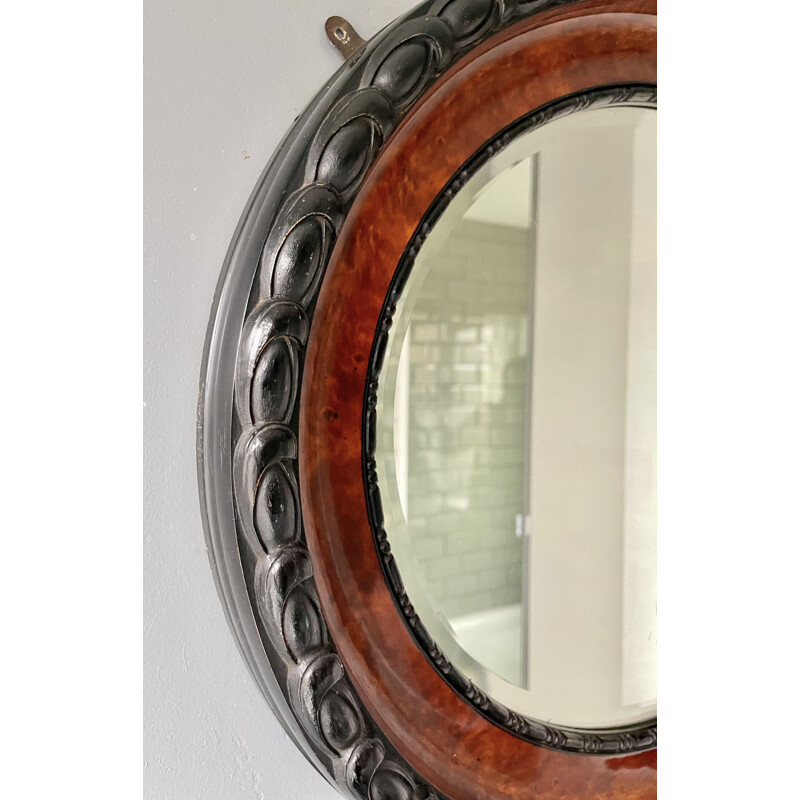 Vintage oval wall mirror with bevelled edge