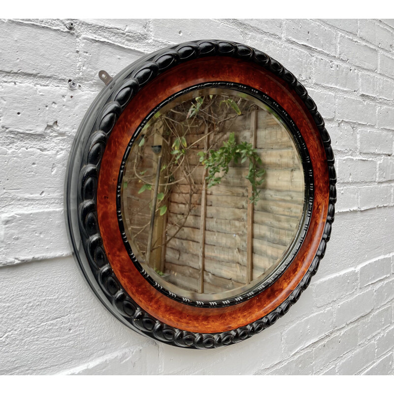 Vintage oval wall mirror with bevelled edge