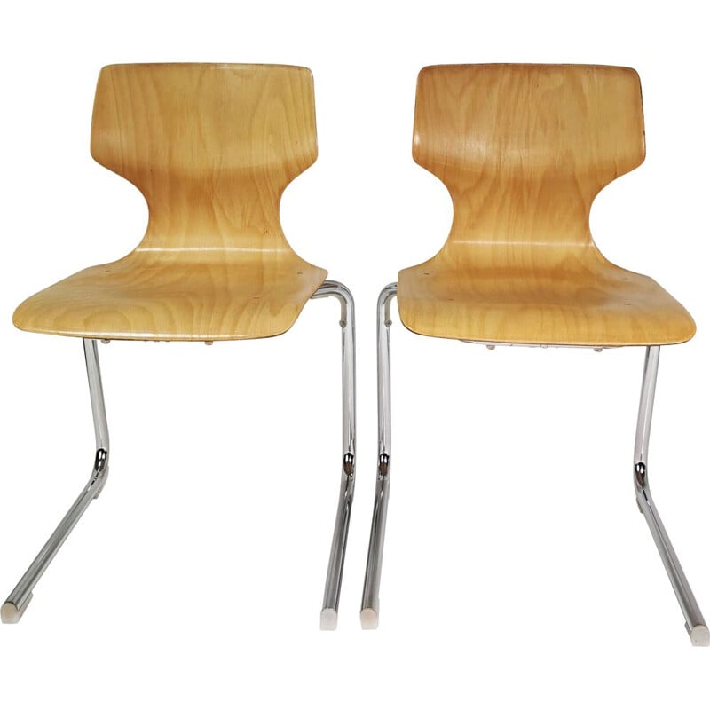 Pair of vintage chairs Pagholz Flötotto, Germany 1980s