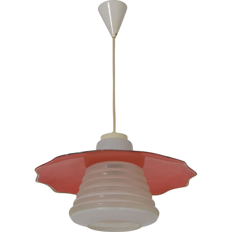 Vintage glazen hanglamp 1970