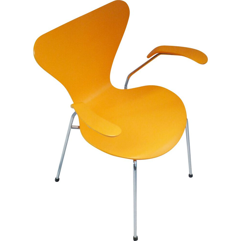 Vintage-Stuhl Mod 3207 gelb-orange