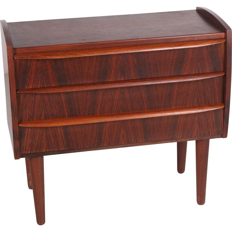 Vintage rosewood chest of drawers with 3 drawers, 1960