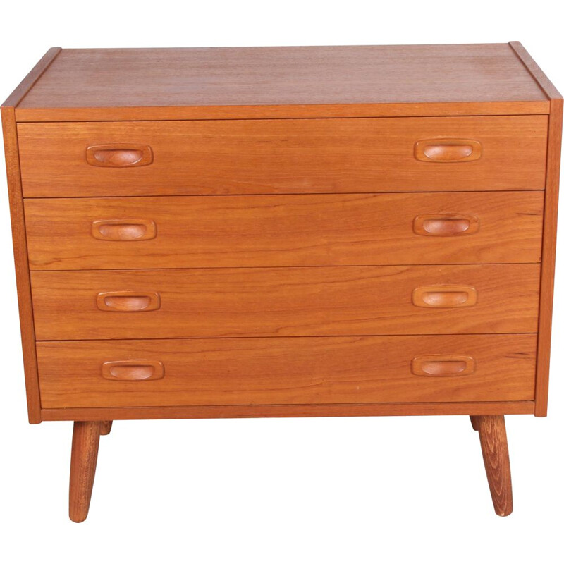 Vintage teak chest with 4 drawers, Denmark 1960