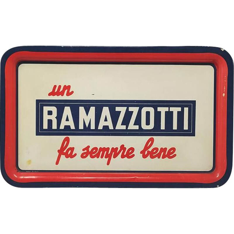 Plateau vintage rectangulaire Ramazzotti, Italien 1960