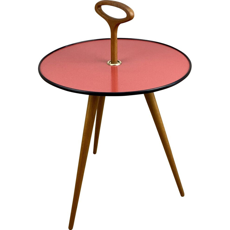 Vintage round tripod side table 1950