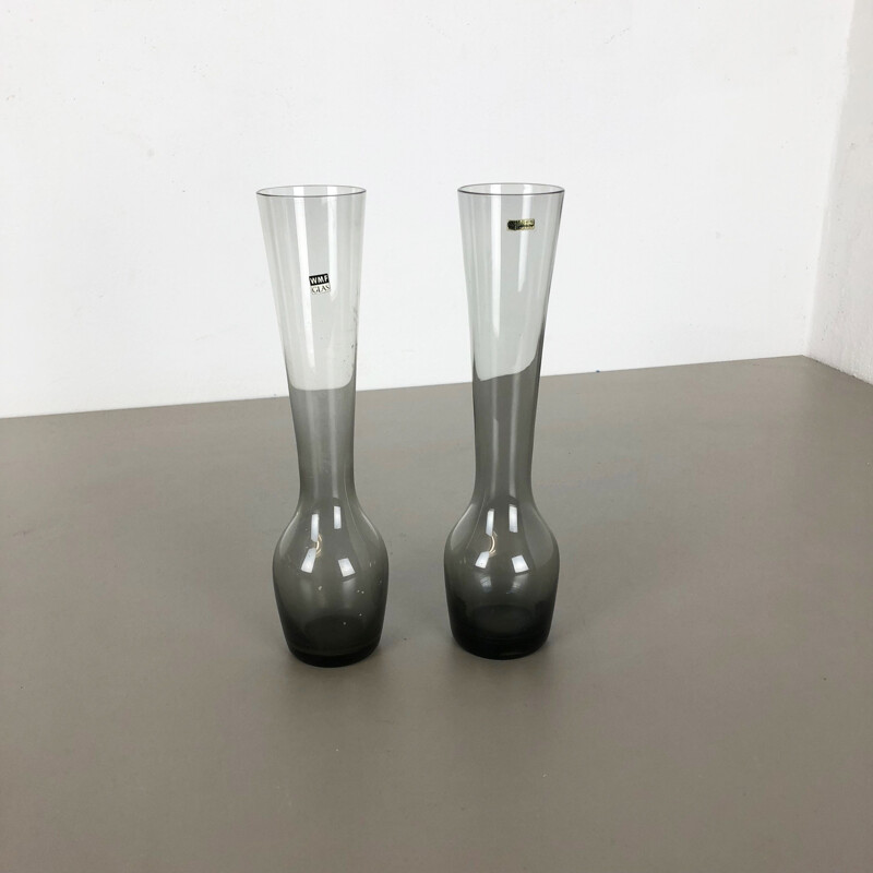 Ein Paar Vintage-Turmalin-Vasen von Wilhelm Wagenfeld für das Wmf, Deutschland 1960