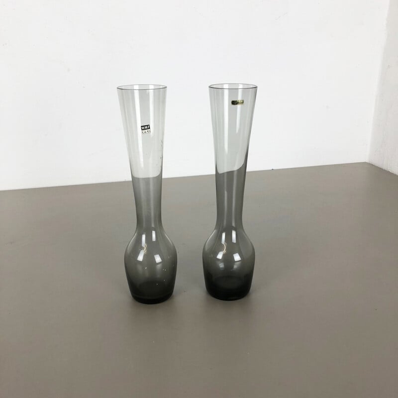 Pair of vintage turmalin vases by Wilhelm Wagenfeld for the Wmf, Germany 1960