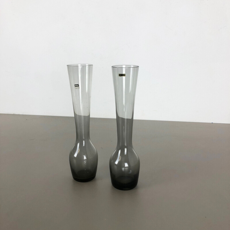 Pair of vintage turmalin vases by Wilhelm Wagenfeld for the Wmf, Germany 1960