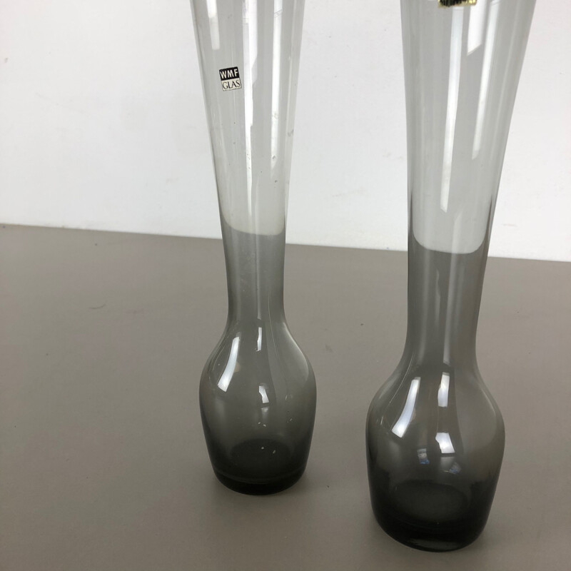 Pair of vintage turmalin vases by Wilhelm Wagenfeld for the Wmf, Germany 1960