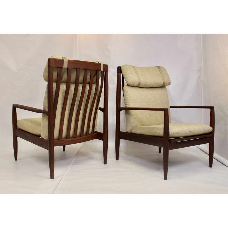 Pair of vintage armchairs Grete Jalk, Denmark 1960