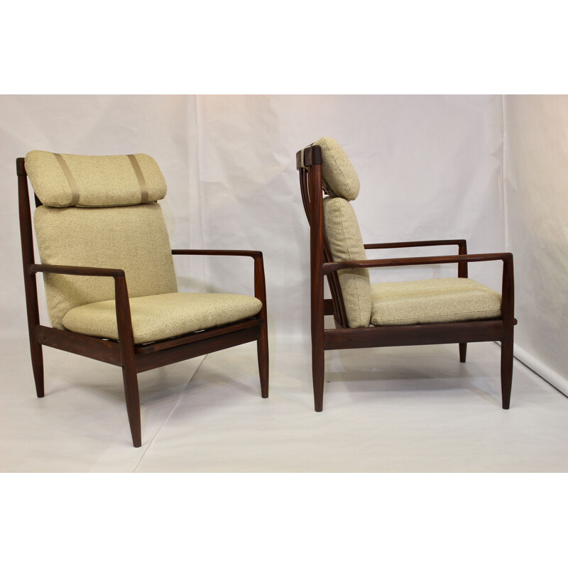 Pair of vintage armchairs Grete Jalk, Denmark 1960