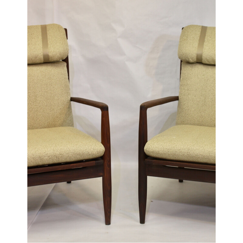 Pair of vintage armchairs Grete Jalk, Denmark 1960