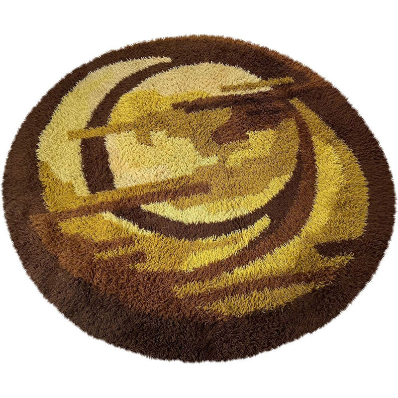 Large round vintage rug Pop Art, by Ege Taepper, Scandinavia 1970