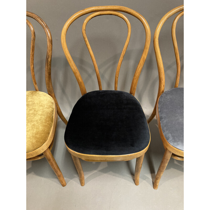 Set of 8 vintage chairs Thonet bistro 1950s