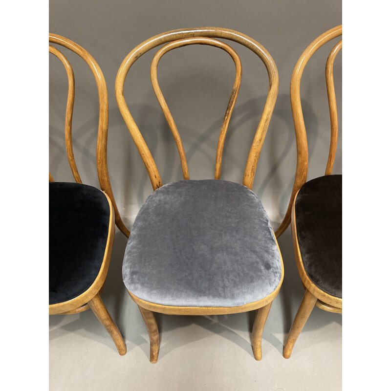 Set of 8 vintage chairs Thonet bistro 1950s