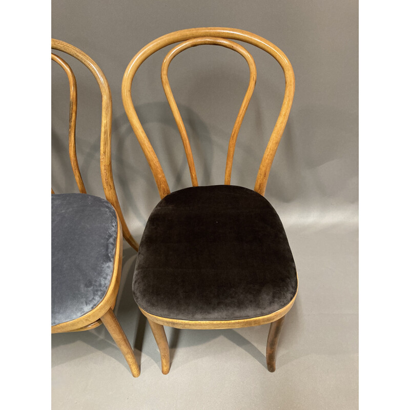 Lot de 8 chaises vintage bistrot Thonet 1950