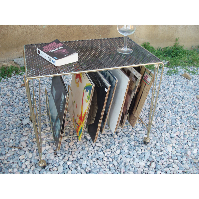 Vintage Dessertschrank mit Schallplatten, Frankreich 1960