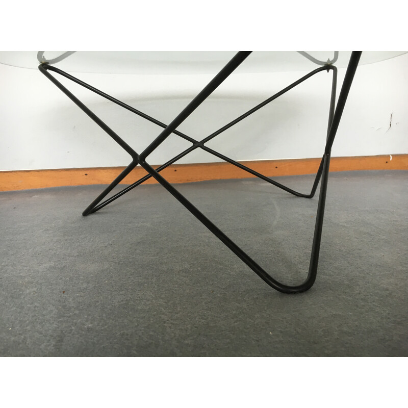 Airborne coffee table in metal and glass, Florent Lasbleiz - 1954