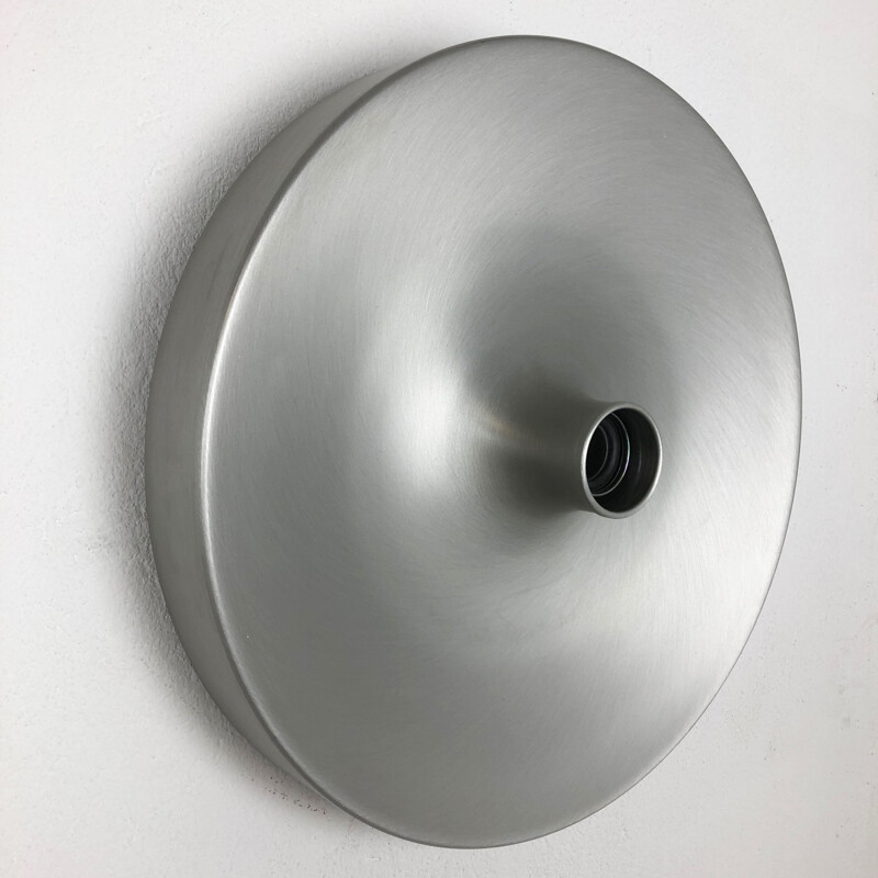 Vintage Silver Charlotte Perriand Disc Wall Light, Staff Lights, Germany 1970s