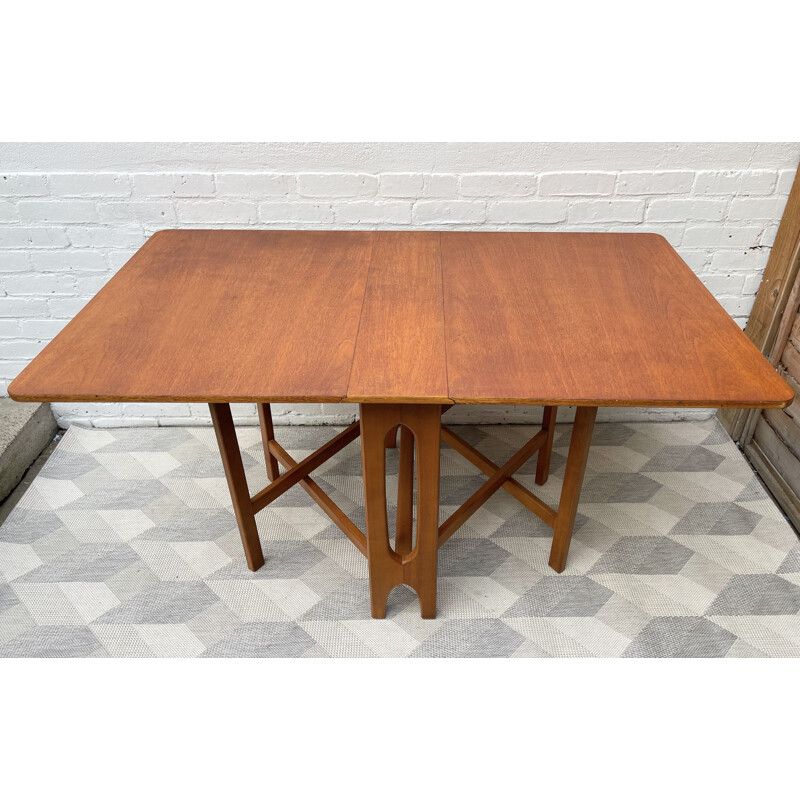 Table à manger vintage pliante en teck 1970