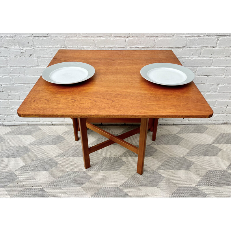 Vintage Teak Folding Dining Table 1970s