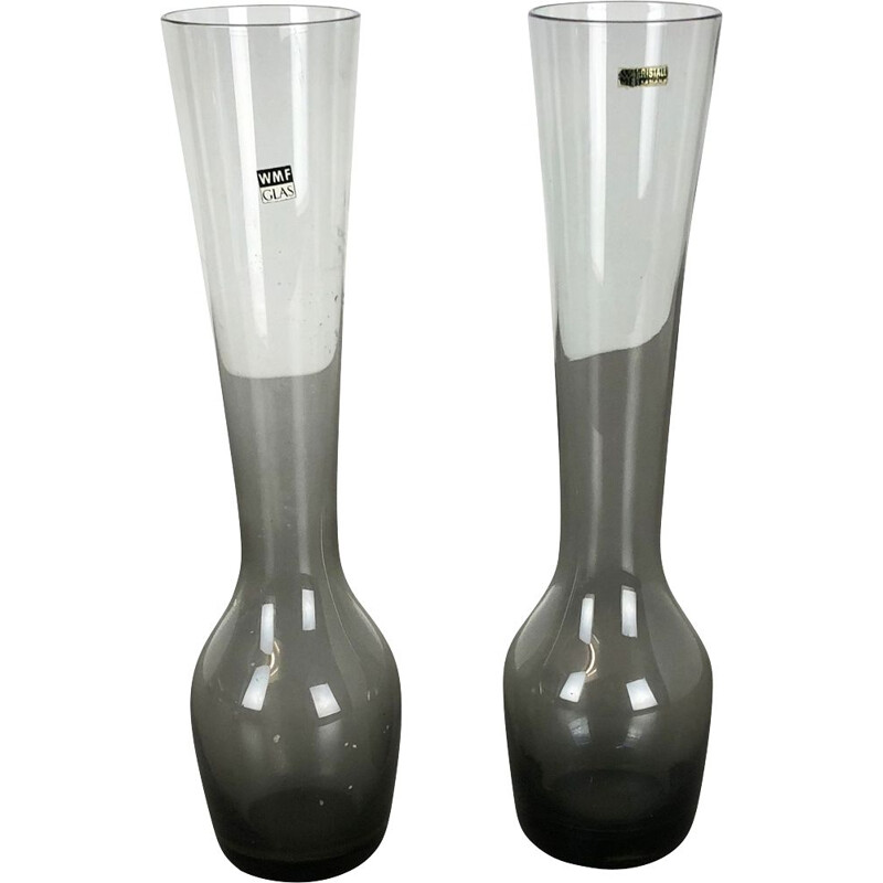 Pair of vintage turmalin vases by Wilhelm Wagenfeld for the Wmf, Germany 1960