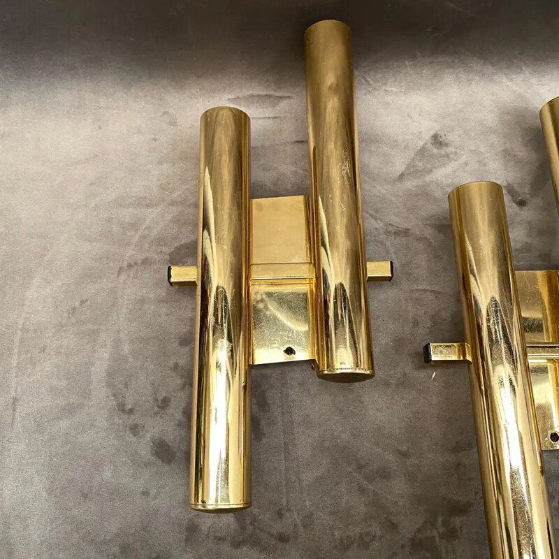 Pair of Mid-Century Brass Wall Sconces 1960s
