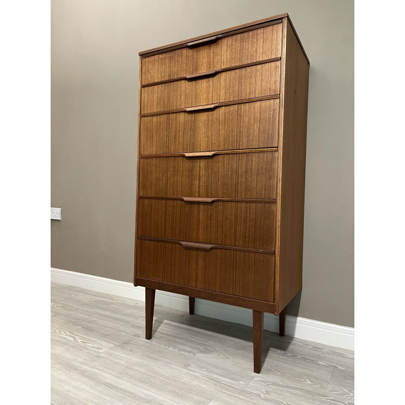 Mid Century Teak Tallboy Chest Of Drawers Austinsuite Denmark 1960s