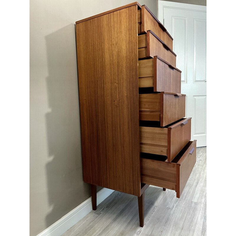 Mid Century Teak Tallboy Chest Of Drawers Austinsuite Denmark 1960s