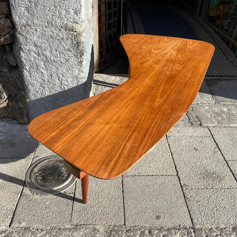 Vintage Shaped Maple Table by Taichiro Nakai for La Permanente Cantù 1950s