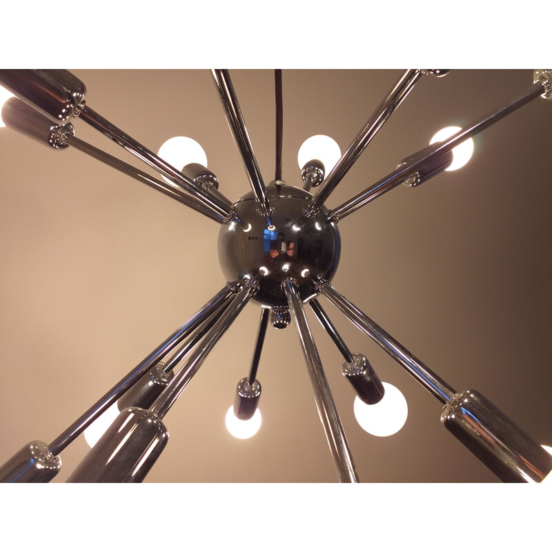 Mid Century Large Chandelier Sputnik Atomic Italy 1970s