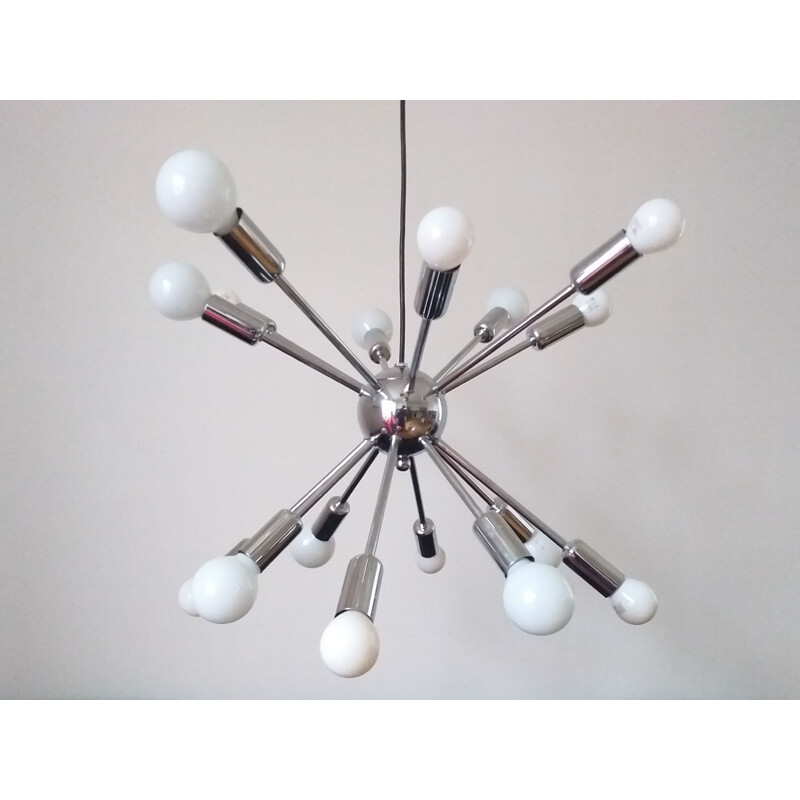 Mid Century Large Chandelier Sputnik Atomic Italy 1970s