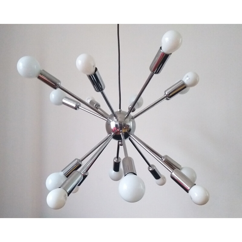 Mid Century Large Chandelier Sputnik Atomic Italy 1970s