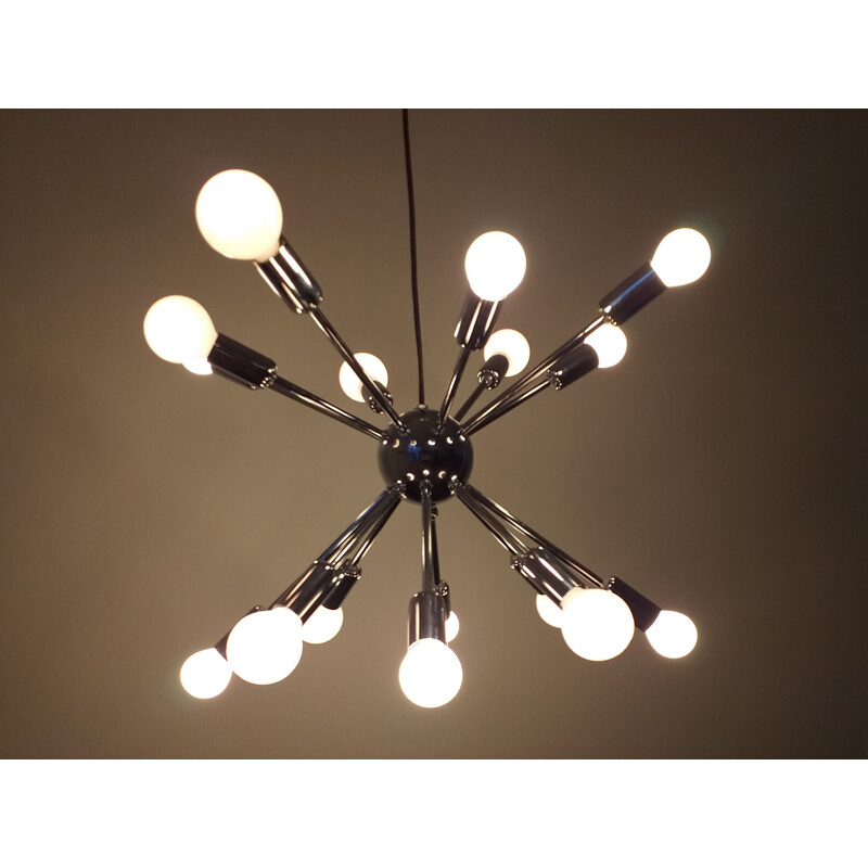 Mid Century Large Chandelier Sputnik Atomic Italy 1970s