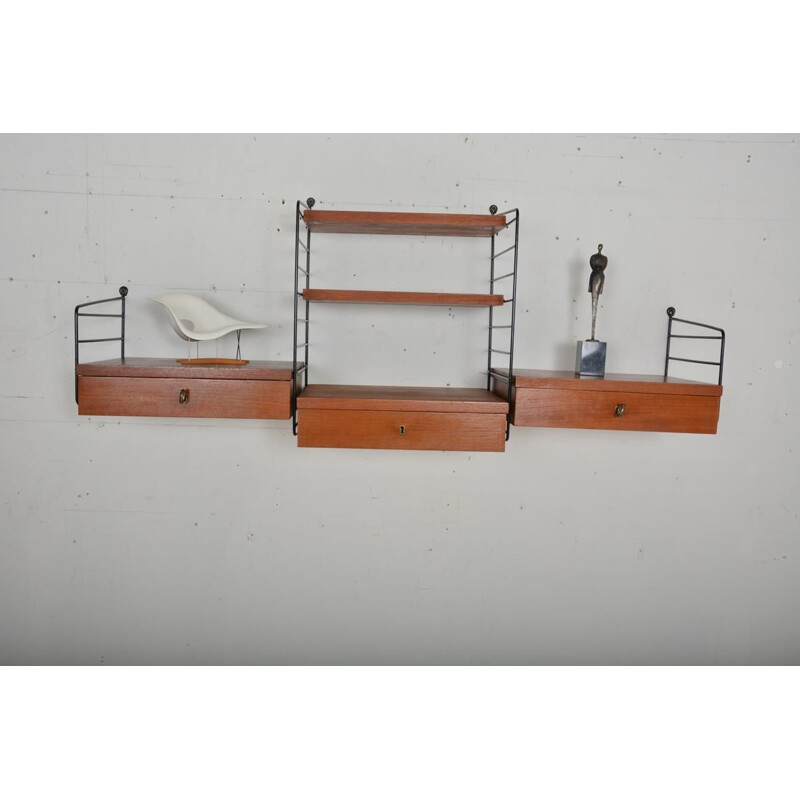 Vintage shelving system Nisse Strinnin Swedish 1960s