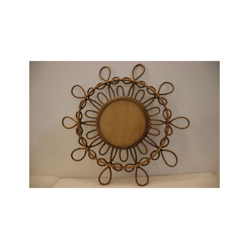 Vintage Rattan Mirror