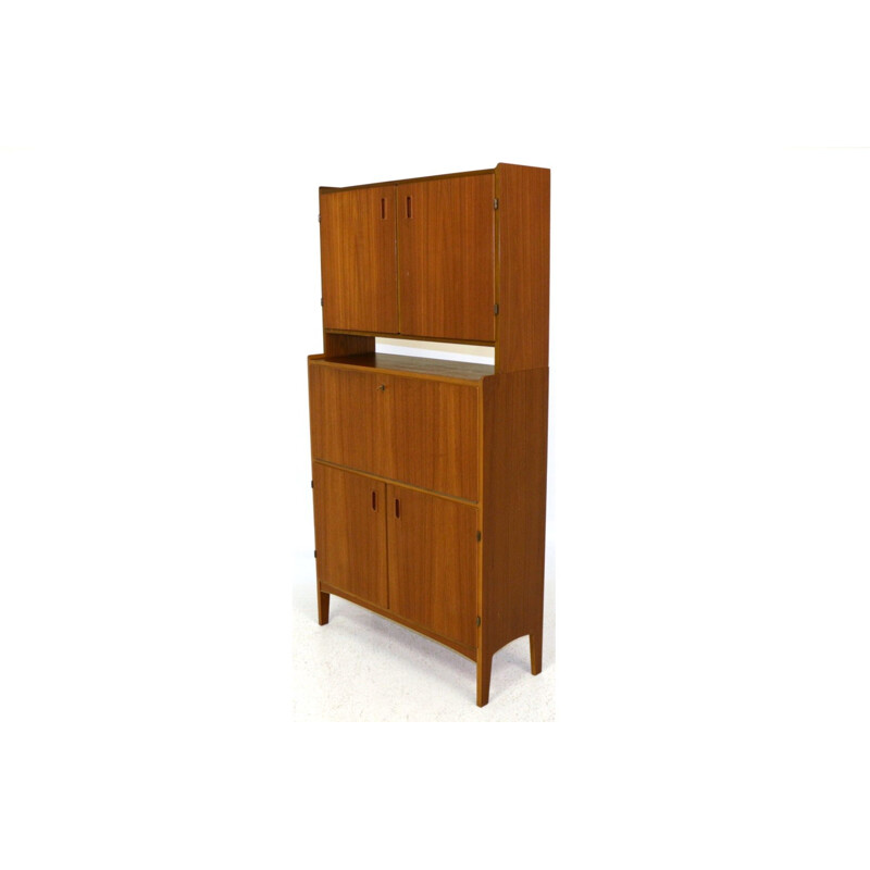 Vintage teak and beech secretary by treman, Sweden 1960