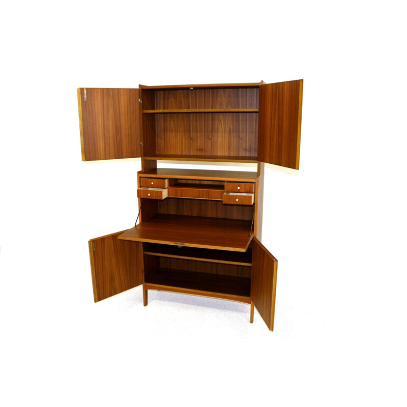 Vintage teak en beuken secretaire van Treman, Zweden 1960