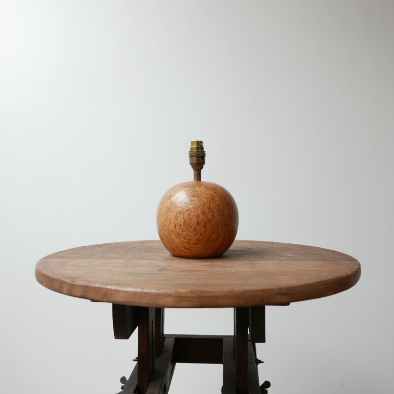 Petite lampe de table vintage à boules en bois 1960
