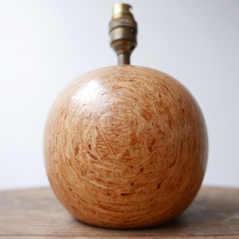 Small vintage Wooden Ball Table Lamp 1960s